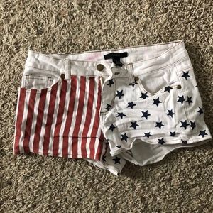 American Flag Jean Shorts
